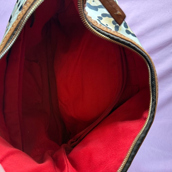 Dooney & Bourke Leopard Print Shoulder Bag - Cream and Black - Picture 5 of 7